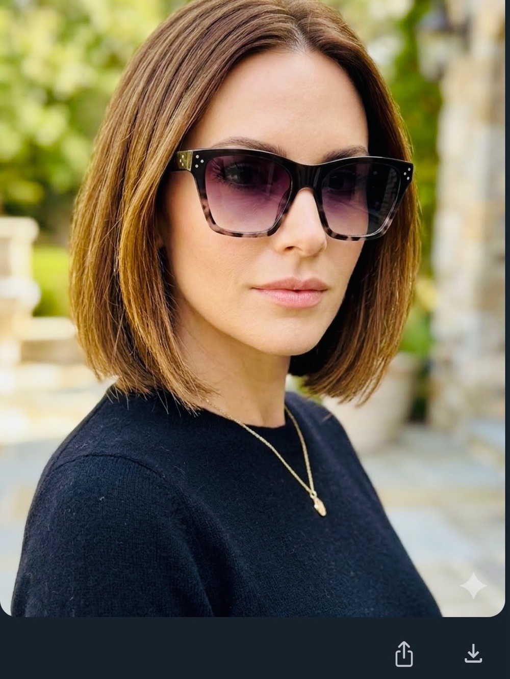 Martha Stewart Black Ombre Square Sunglasses